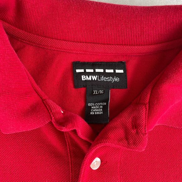 BMW Lifestyle M3 Polo Shirt Mens XL Red 100% Cotton Embroidered Logo Racing Auto - Picture 4 of 6